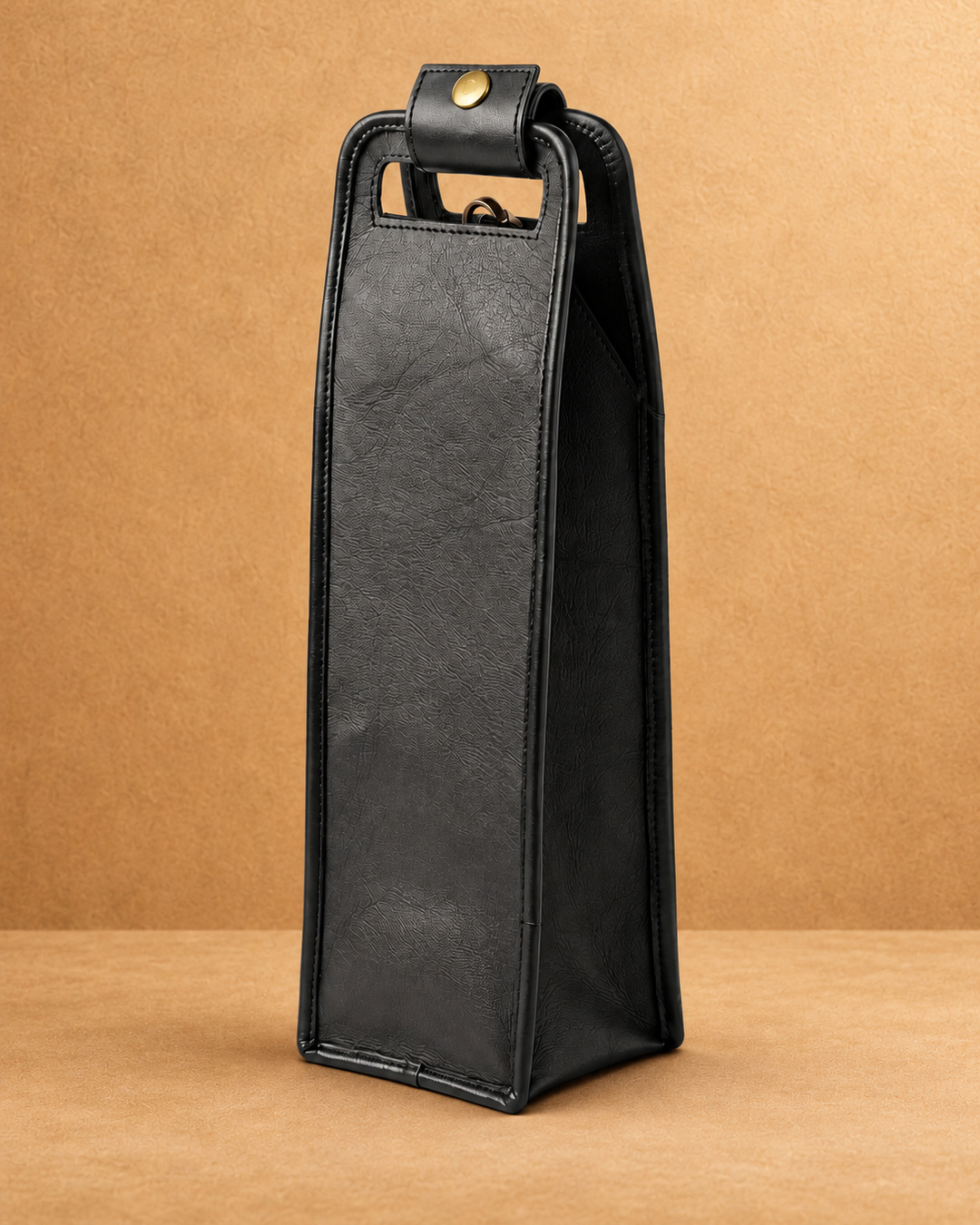 Leather Bottle Carrier - front view