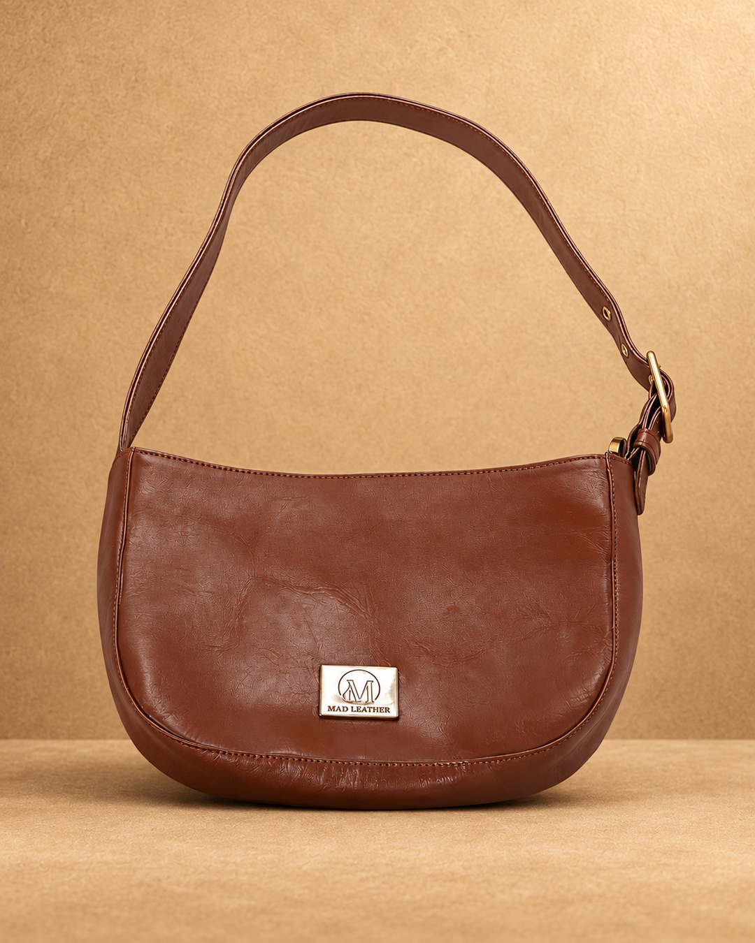 Compact Leather Shoulder Bag - front view