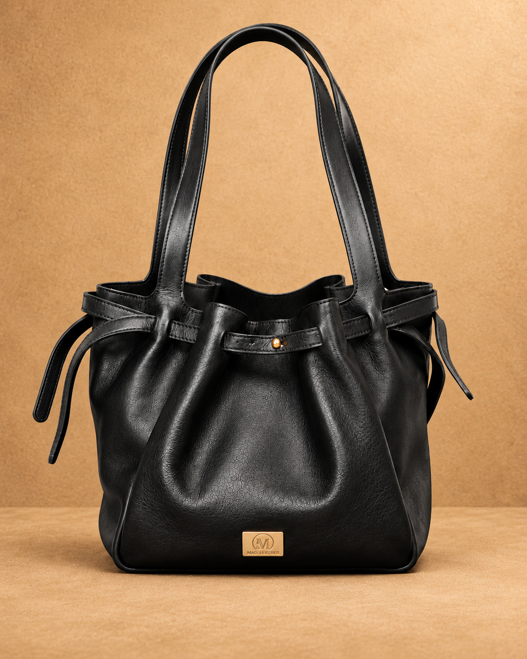 Large Leather Shoulder Bag - front view