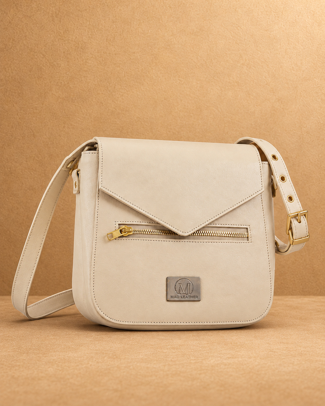 Elongated Leather Waist Bag - front view