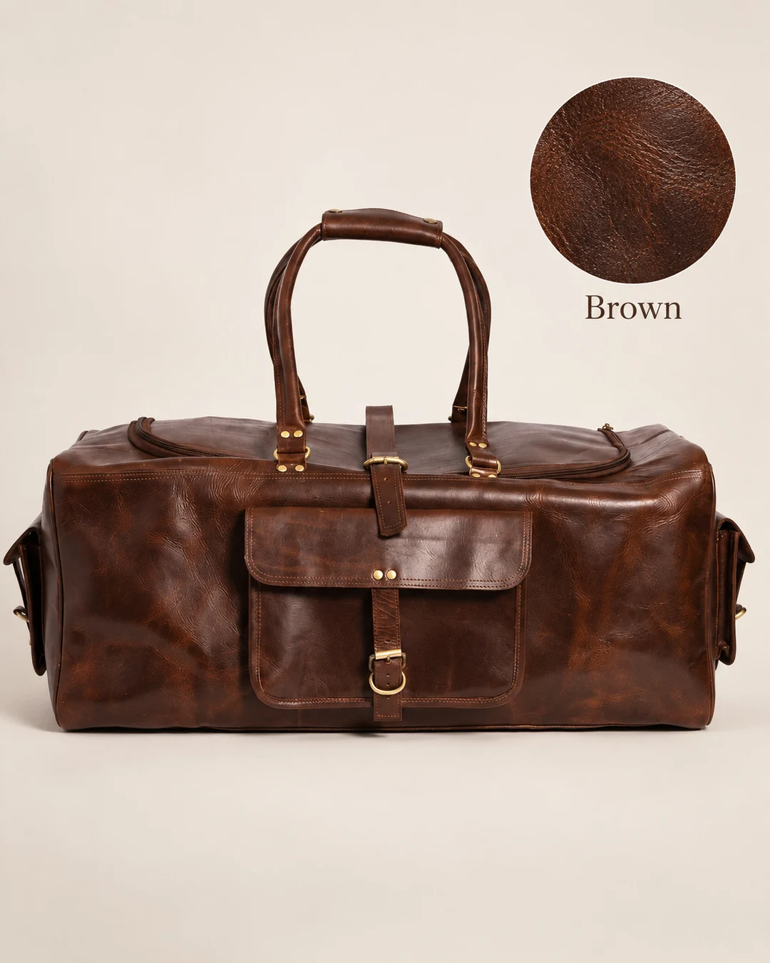 Square Leather Duffle Bag - gallery image 3