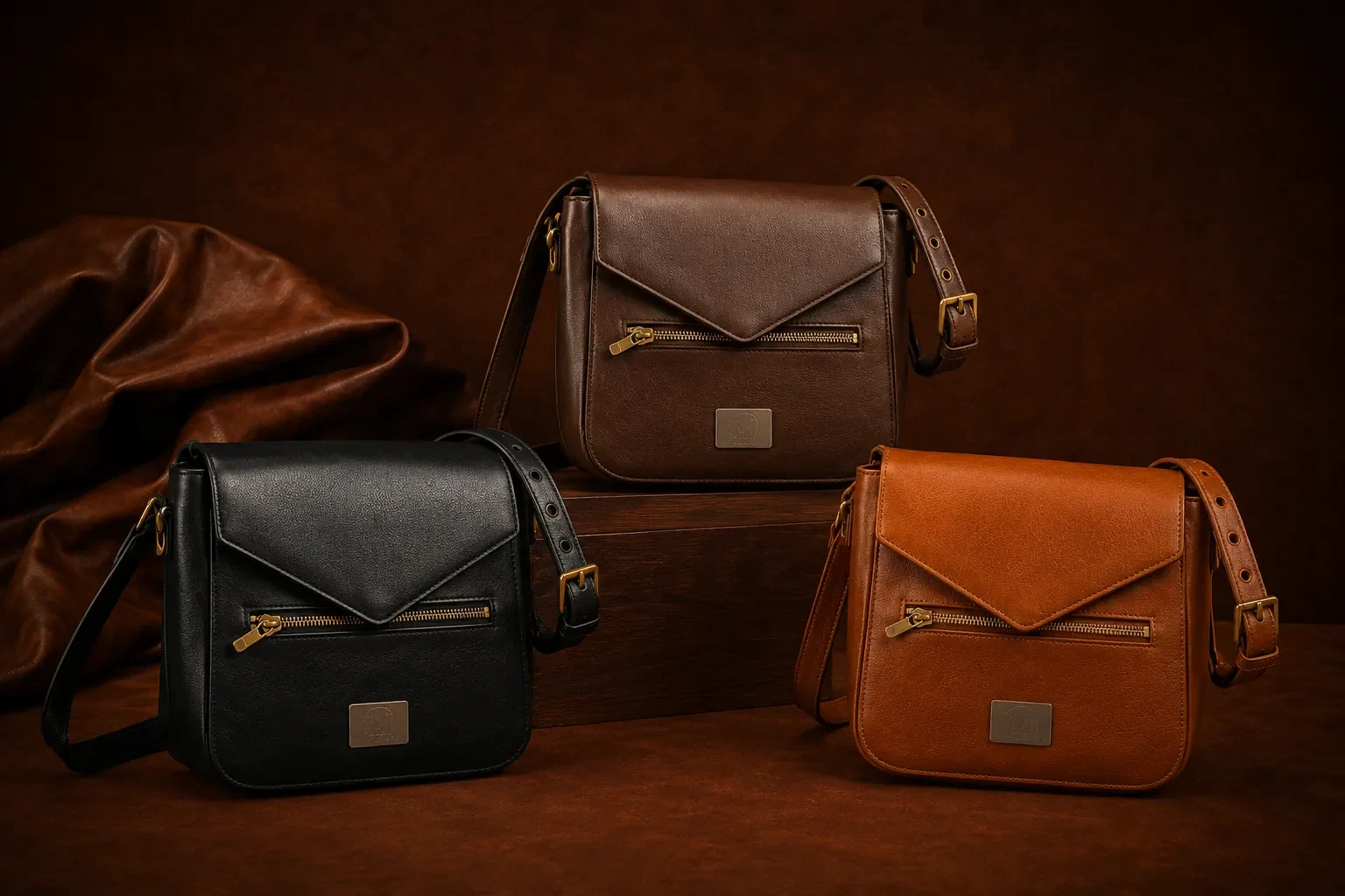 Leather messenger bags