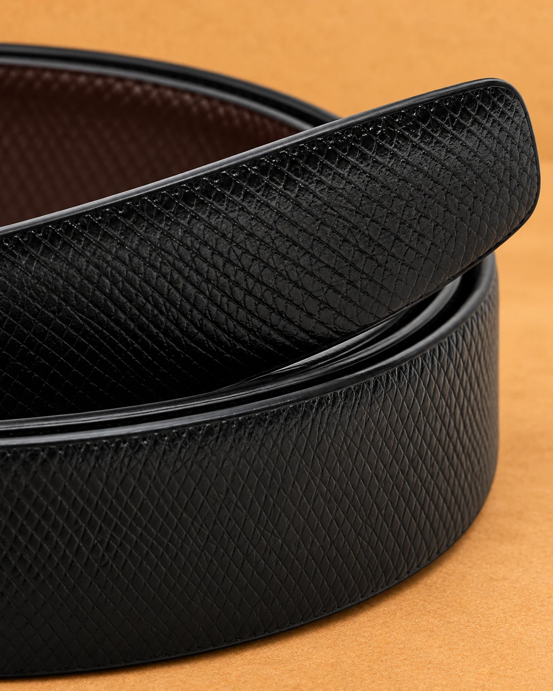 Textured Leather Dress Belt - gallery image 3