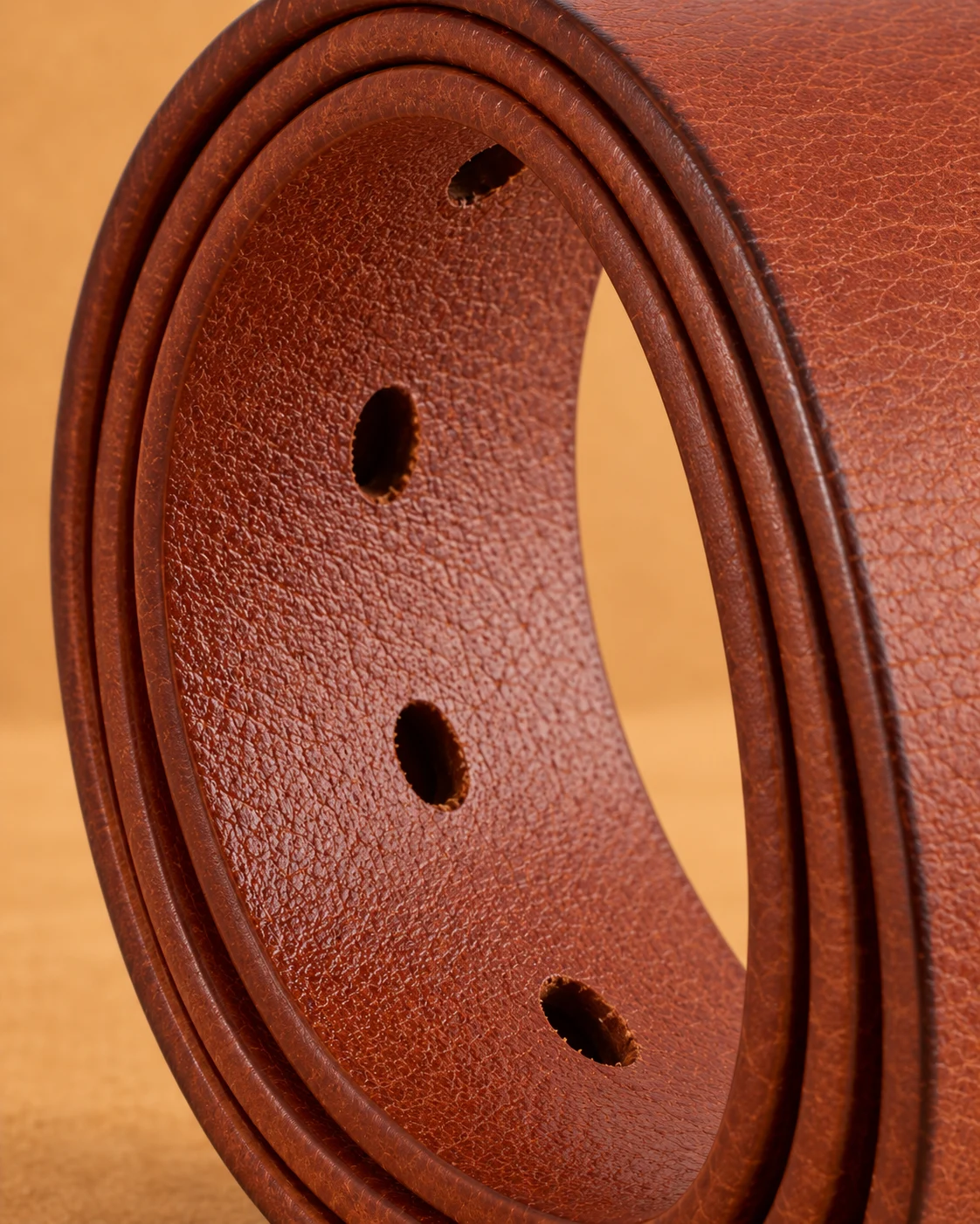 Brass-Tone Buckle Leather Belt - gallery image 3
