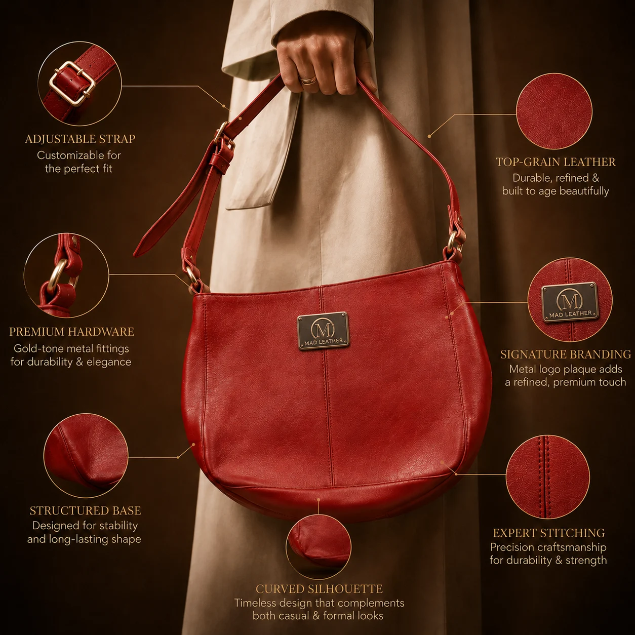 Leather Crossbody Sling Bag - gallery image 3