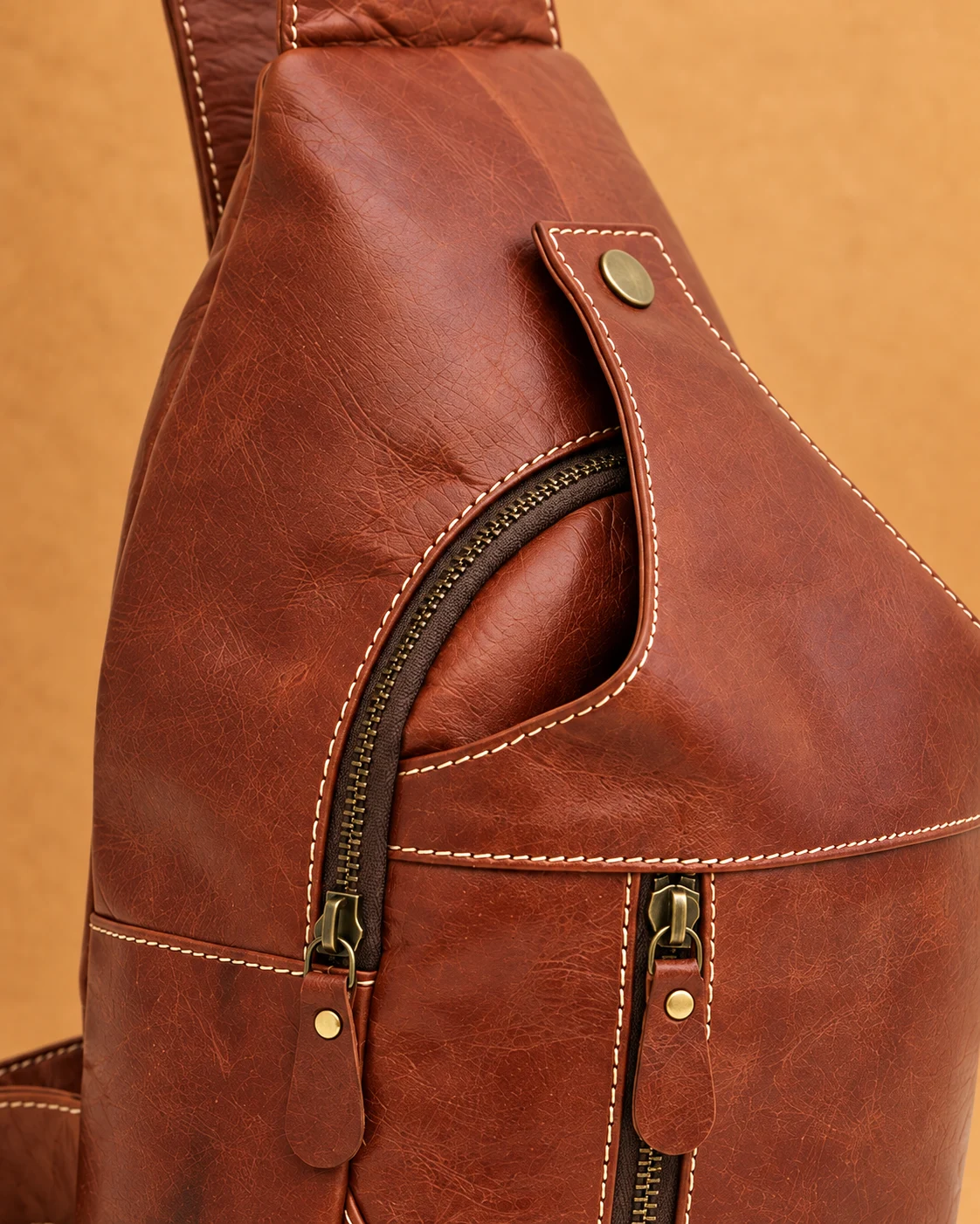 Single-Strap Leather Sling Backpack - gallery image 2