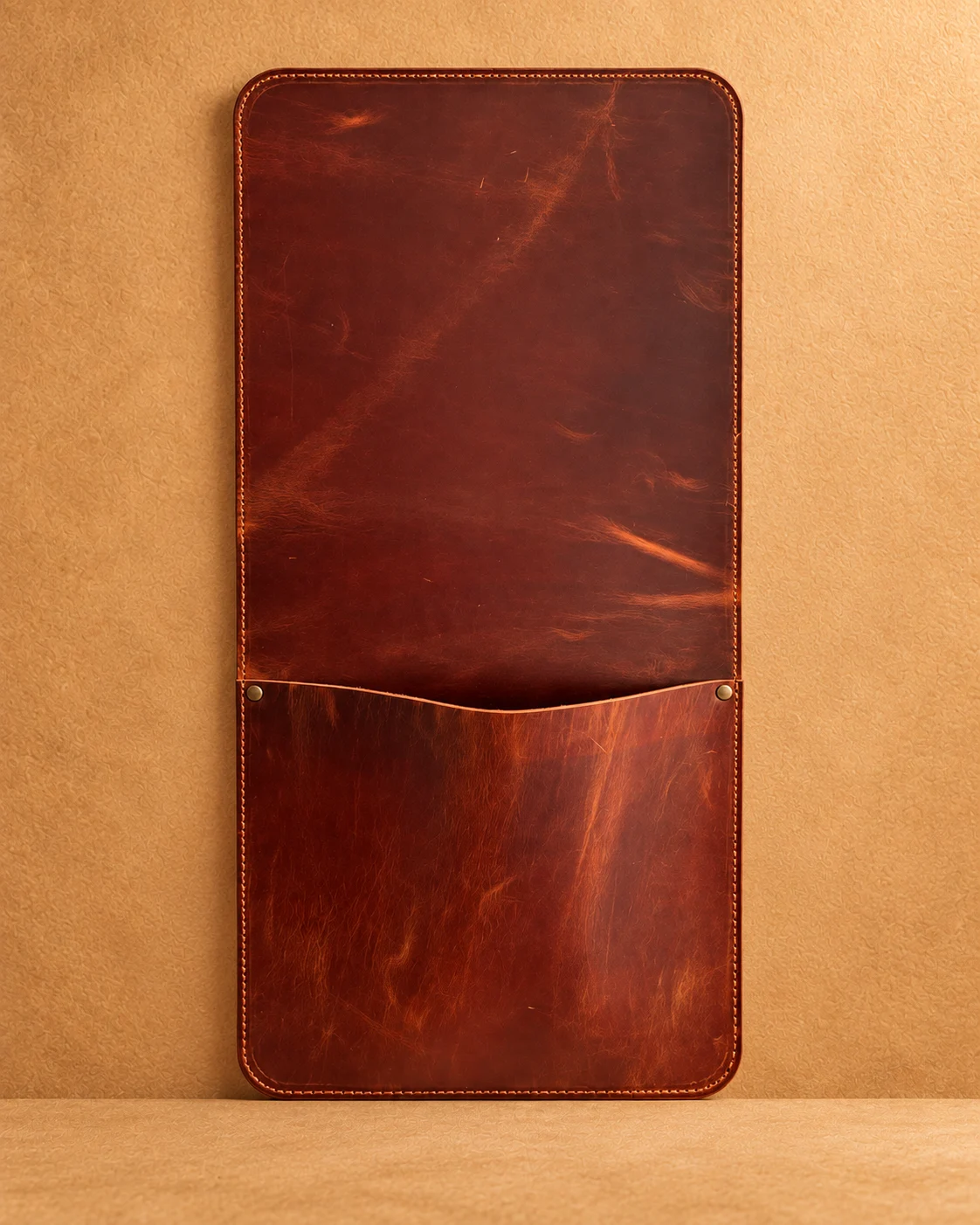 Single-Pocket Leather Wall Organizer - front view