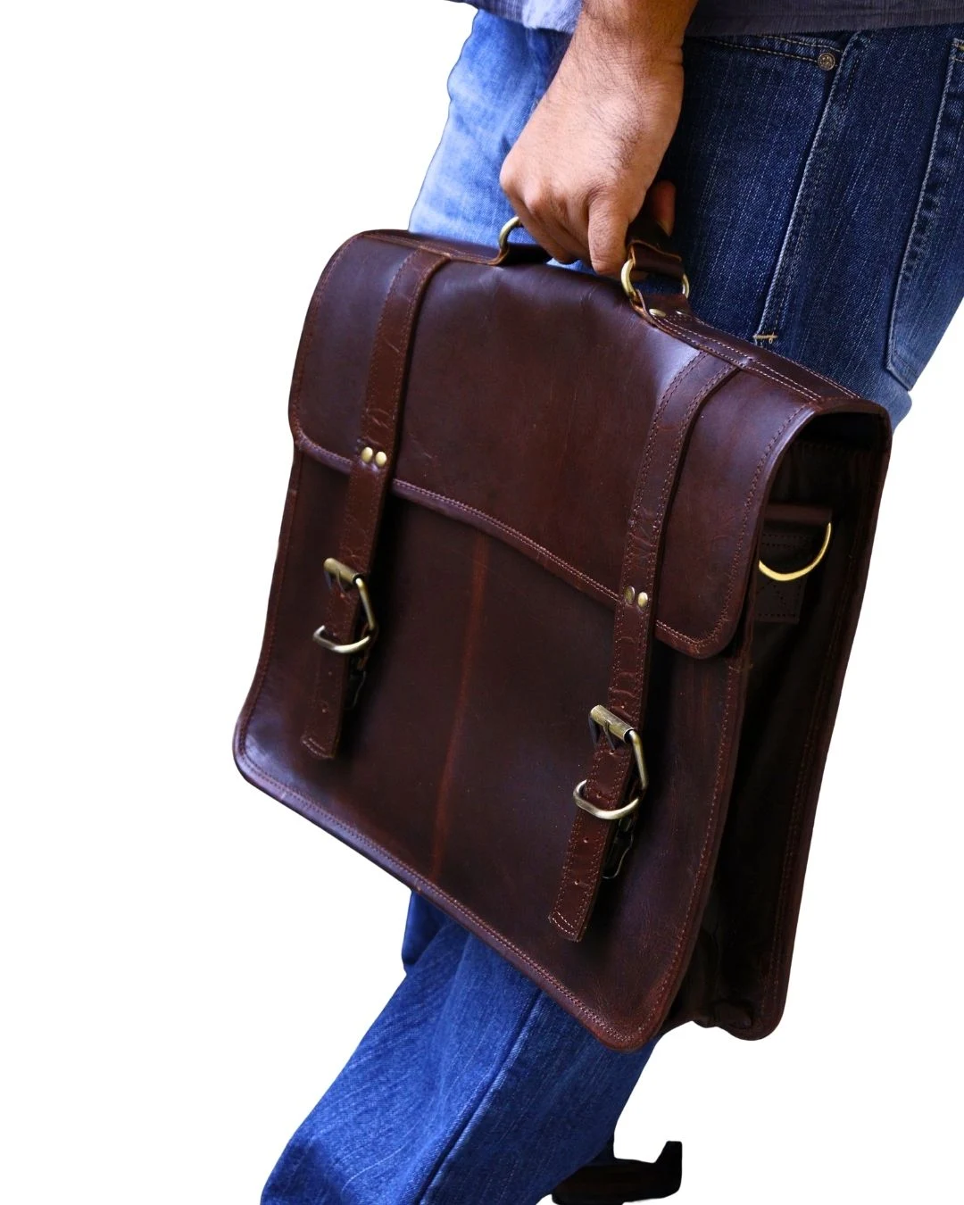 Leather Work Messenger Bag
