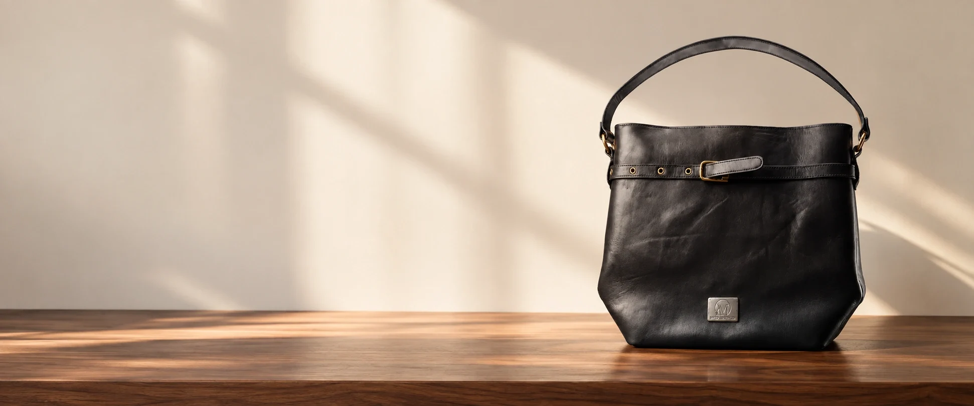 MAD Leather black structured handbag